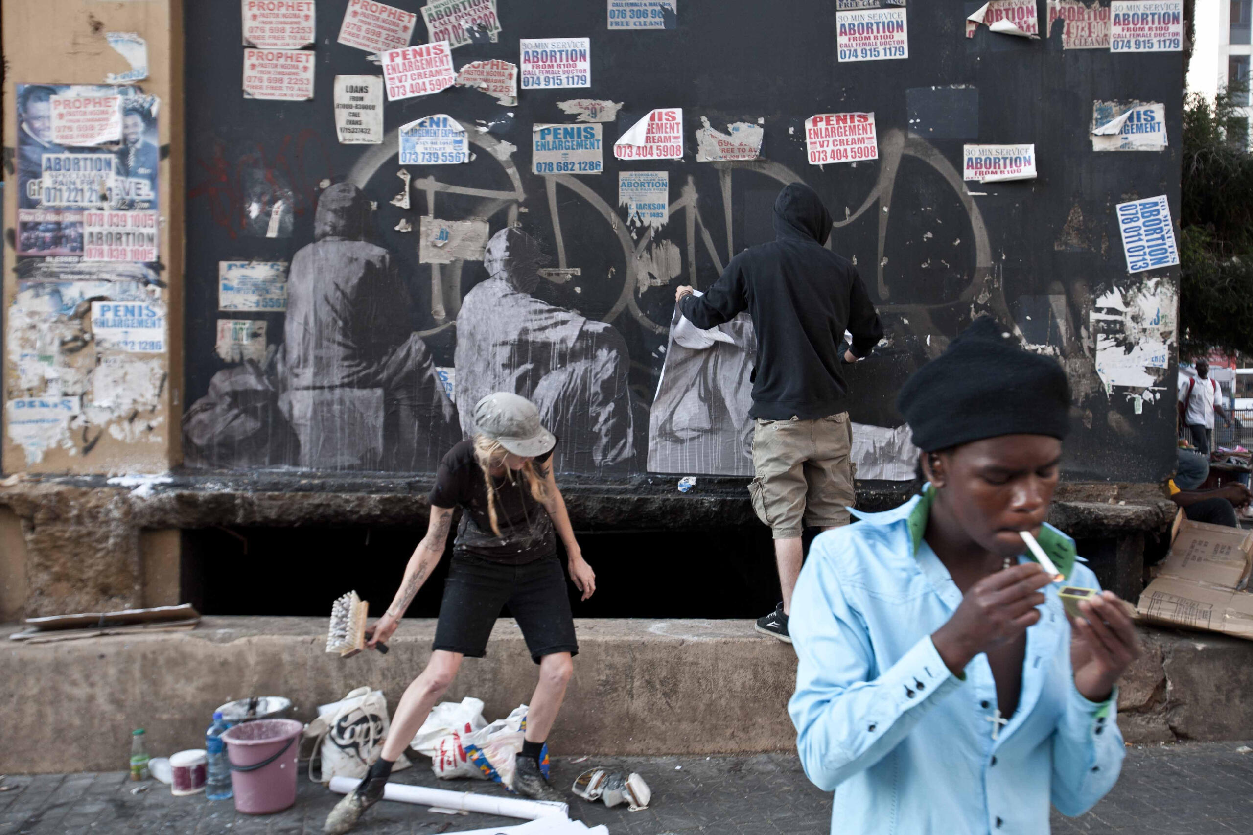 Waiting (Faith 47 at work) - Park station, Johannesburg. 2012